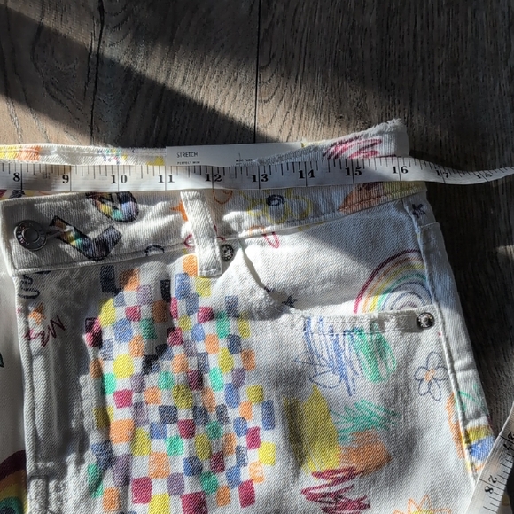 AMERICAN EAGLE Denim Mini Skirt Pride Rainbow Accents High Waist Size 10 NWT - Picture 11 of 12